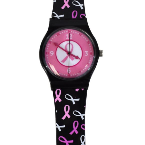 Nurse Medical Breast Cancer Awareness Ribbon Jelly Watch - Picture 2 of 4